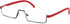 REAVEE Stylish Half Frame Reading Glasses for Women, Lightweight Rectangle Metal Portable Readers with Cases, Red +1.0