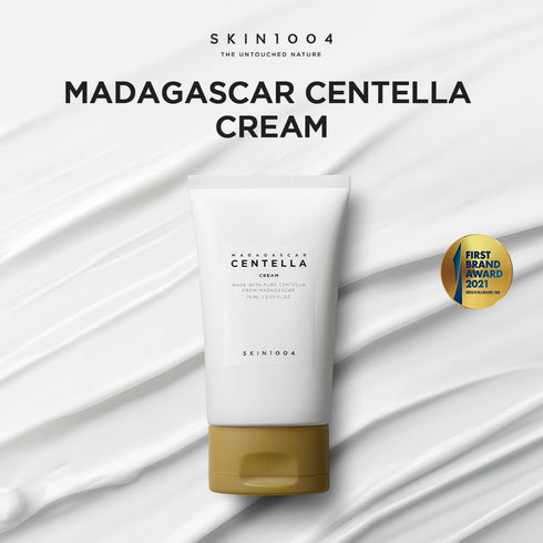 SKIN1004 Madagascar Centella Cream, 2.53 fl.oz, Organic Ingredients for Moisturizing, Brightening, Wrinkle Care