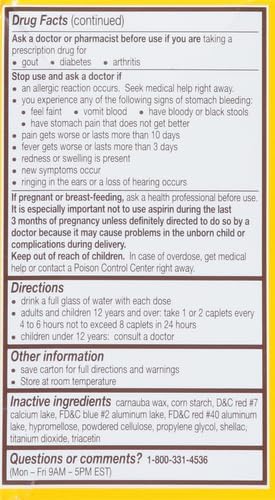 Bayer Extra Strength Aspirin 500 mg, Pain Reliever, 100 Coated Tablets for Headache, Muscle Pain