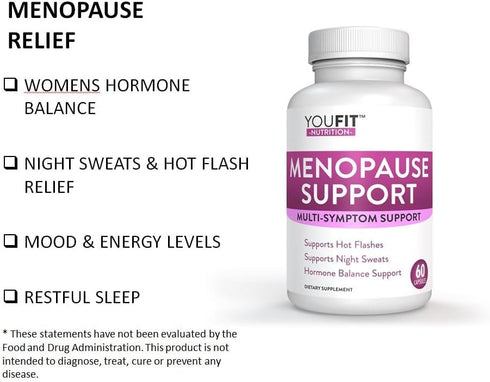 Menopause Relief Capsules for Women, Natural Supplements, Day and Night Support, 30 Servings