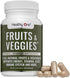 Healthy One Fruit and Veggies Supplement - 60 Veggie Fruit Capsules, 27 Superfood Vitamins for Immune Support