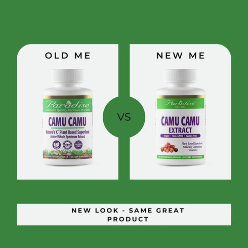 Paradise Herbs Organic Camu Camu Extract, 400 mg, Pure & Potent, Gluten Free, Non-GMO, Vegan, 60 Capsules
