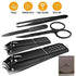 Manicure Pedicure Kit 5 Pieces Nail Clippers Set for Fingernails & Toenails with Vibrissac Scissor and Travel Case