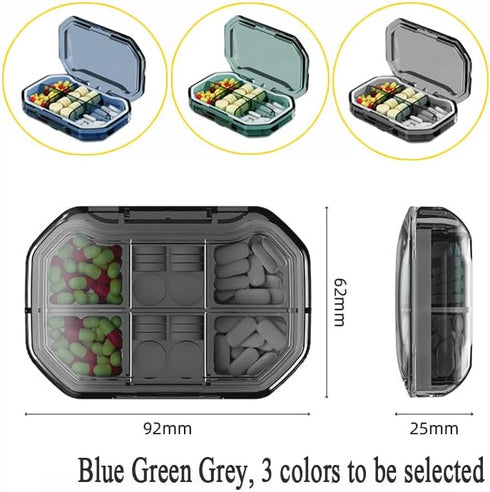 Wopanxye 6 Travel Pill Organizer, Compartments Pill Case Container, Compact Portable Medicine Dispenser Supplement