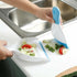 Dust Pan Broom Brush Set, Small Broom and Dustpan for Home Cleaning, Mini Dustpan and Brush for Sofa, Desk, Light Blue
