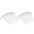 Parcelona Set of 2 Large 4" Celluloid Flexible Hair Combs, Clear, Made in France