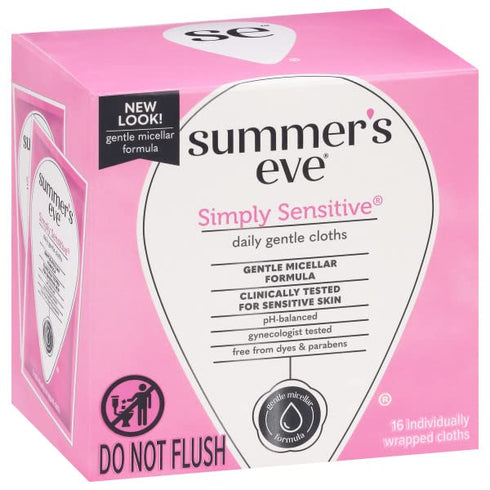 Summers 16 Count (6 Pack) Eve Cleansing Cloths Simple Sensitive