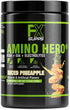 Amino Hero Diced Pineapple Flavor Post-Workout Recovery Drink, 25 Servings, Energy Powder Mix with BCAA, EAA