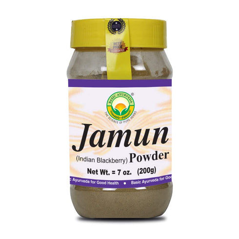 Jamun Powder by Basic Ayurveda | Organic Indian BlackBerry (Java Plum) | 7.05 Oz (200g) | Enriched with Vitamins C & A