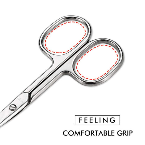LIVINGO Premium Curved and Rounded Nose Hair Scissors for Men, 2 PC Set for Beard, Mustache, Ear, Facial Hair