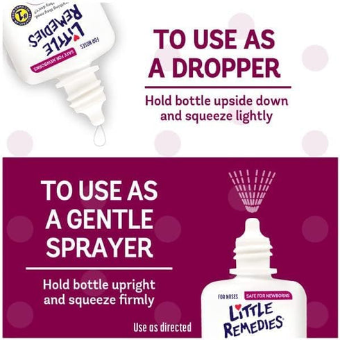 Little Remedies Saline Spray Drops, 1 Fl Oz, Pack of 2, Little Noses