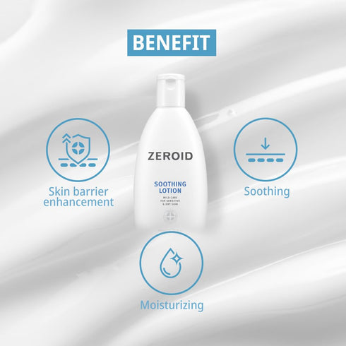 ZEROID Soothing Lotion - Moisturizer for Sensitive Skin, Skin Barrier Repair, 6.76 fl oz (200ml)