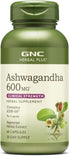 GNC Herbal Plus Ashwagandha, 600mg, 60 Capsules, Stress Relief Support