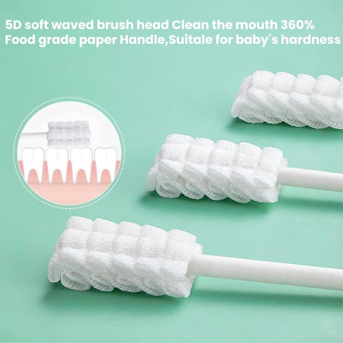 Baby Toothbrush and Tongue Cleaner, Disposable Oral Care for 0-36 Month Baby, 40 Count