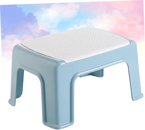 BESPORTBLE Plastic Stool Lightweight Footstool for Small Portable Footrest Sky-Blue Shock-Resistant Load-Bearing
