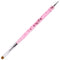 Ivy L Premium 2 Way French Gel Acrylic Nail Art Kolinsky Brush with Dotting Tool, Size #6, Pink Marble