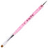 Ivy L Premium 2 Way French Gel Acrylic Nail Art Kolinsky Brush with Dotting Tool, Size #6, Pink Marble