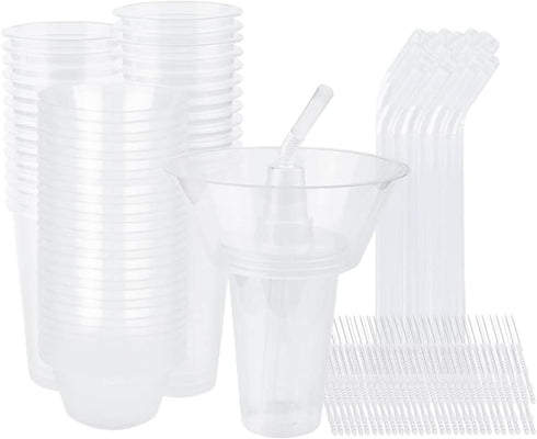 Potomac Collection Snack and Drink Cup, 30 Sets Disposable Plastic Cup with Snack Bowl