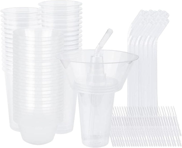 Potomac Collection Snack and Drink Cup, 30 Sets Disposable Plastic Cup with Snack Bowl
