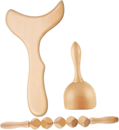 1set Wooden Body Tools Manual Massage Kit for Muscle Relief and Relaxation