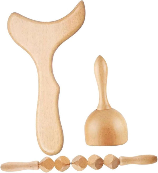 1set Wooden Body Tools Manual Massage Kit for Muscle Relief and Relaxation
