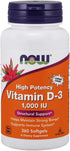 NOW Vitamin D-3 1000 IU, 360 Softgels, High Potency