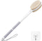Back Scrubber Body Shower Brush with Anti Slip Long Handle, Soft and Stiff Bristles, Grey