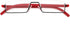 REAVEE Stylish Half Frame Reading Glasses for Women, Lightweight Rectangle Metal Portable Readers with Cases, Red +1.0