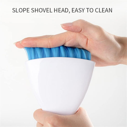 Dust Pan Broom Brush Set, Small Broom and Dustpan for Home Cleaning, Mini Dustpan and Brush for Sofa, Desk, Light Blue