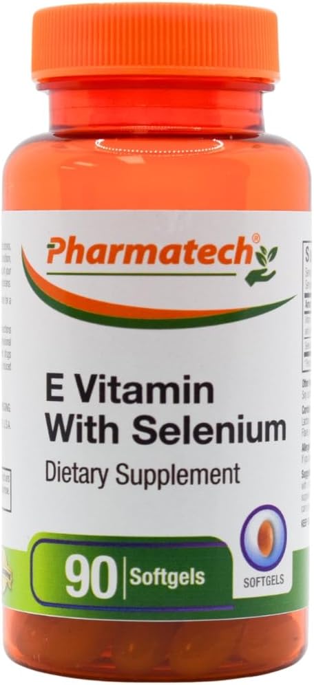 Vitamin E as dl-Tocopheryl Acetate & d-Alpha-Tocopherol Plus Selenium - Antioxidant Supplement for Immune Support &