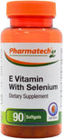 Vitamin E as dl-Tocopheryl Acetate & d-Alpha-Tocopherol Plus Selenium - Antioxidant Supplement for Immune Support &