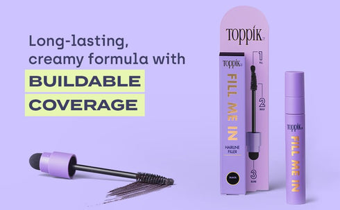 Toppik Fill Me In Hairline Filler - Hair Color Root Touchup Wand for Thinning Hairline, 0.176 oz (5 g), Dark Brown