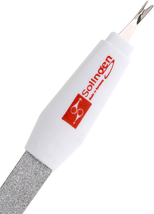 Professional Nail File - Stainless Steel Cuticle Trimmer, 2 in 1 Tool for Hand & Foot Care, Sapphire Files & Cutter