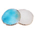 2 Pieces Resin Nail Art Palette with Gold Edge for Nail Gel Color Makeup Display and Mixing Tools
