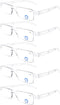 DOOViC 5 Pack One-Piece Design Reading Glasses Lightweight Comfortable Blue Light Blocking Computer Readers