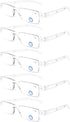 DOOViC 5 Pack One-Piece Design Reading Glasses Lightweight Comfortable Blue Light Blocking Computer Readers