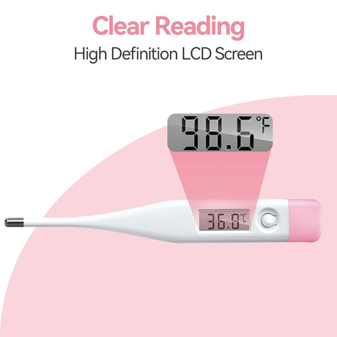 Digital Oral Thermometer for Adults and Children with LCD Display, Fever Alarm, Fast Reading for Oral, Rectal, Underarm