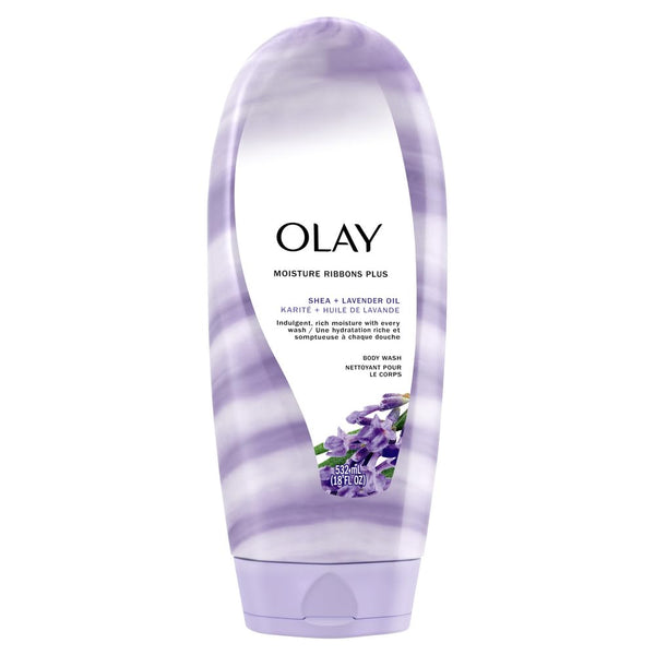 Olay Moisture Ribbons Plus Body Wash, Shea + Lavender Oil Scent, 18 oz