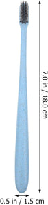 Pack 12 Wheat Straw Handle Toothbrush of with Soft Charcoal Bristles Ergonomic Manual Toothbrushes Portable for Travel