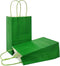 AZOWA Gift Bags Medium Kraft Paper Bags with Handles, 7.5 x 3.9 x 9.8 in, Green, 12 Pcs