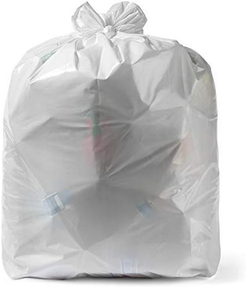 Aluf Plastics White Trash Bags, 8 Gallon, 0.7 Mil, 20" x 22", Pack of 250, for Home, Kitchen, Bathroom, Office
