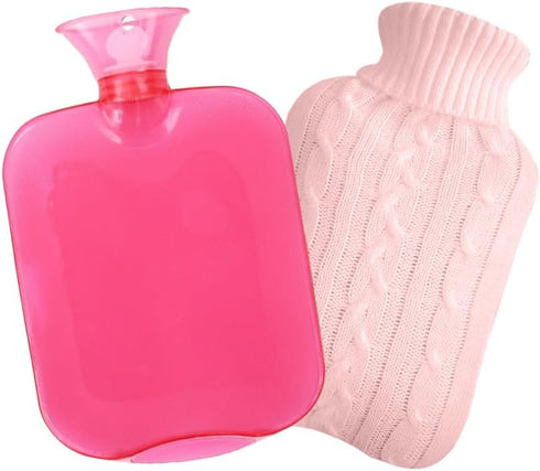 Mioerouu Hot Water Bottle with Knitted Cover,2L Hot Water Bag,Hand Warmer Bag,Hot and