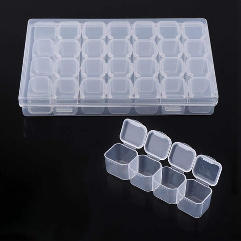Hakeeta 28 Pill Organizer - Medicine Organizer - Vitamin Organizer - Plastic - Clear - Slots - Adjustable Jewelry