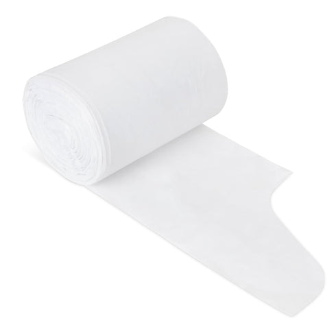 Plasticplace 8 Gallon Trash Bags with Flaps, 110 Count, Value Line White Garbage Can Liners