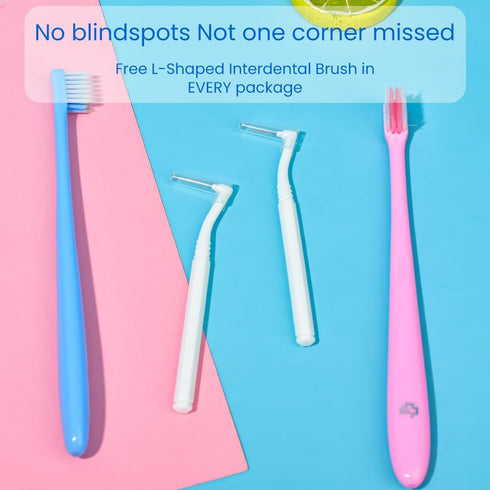 Y-Kelin V-Shaped Orthodontic Toothbrush for Braces, Soft Bristle with Inter Dental Brush, 4 Count