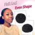 rosmile Afro Puff Clip On Synthetic Ponytail Extension for Black Women, 80g 1B# Short Kinky Bun