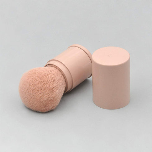 Retractable Powder Brushes, Professional Mineral Blending Kabuki Makeup Application Brush with Cover