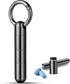TISUR Keychain Pill Holder: Tiny Pill Case Black Extended, Titanium Waterproof Pill Organizer, EDC Container for