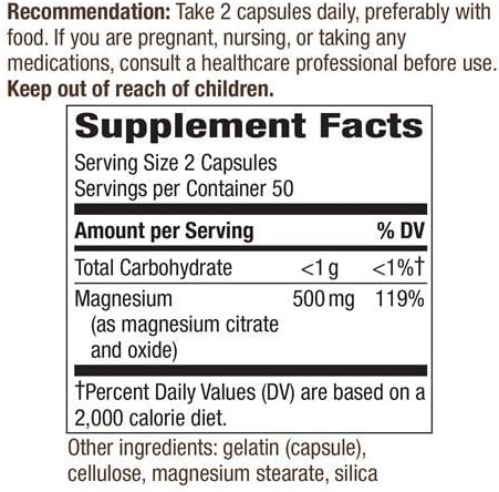 Nature's Way Magnesium Complex, Pack of 2 for Supplementation