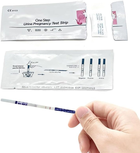 Reroon 100 Count 99% Pregnancy Test HCG Strips for Fertility Women | Home Early Detection Pregnancy Kits with Over
